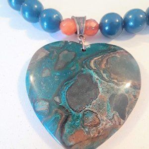 Carnelian, Japer & Laps Necklace